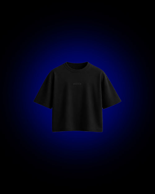 BLACK COTTON BOXY PUMP COVER T-SHIRT 2.2